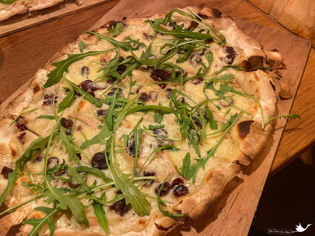 a tarte flambée in a traditional restaurant in Strasbourg